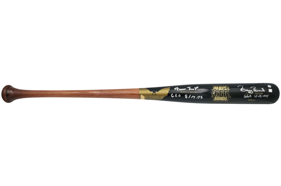Willie Mays Barry Bonds Auto Black 660 Home Run Logo SAM Bat Dated WM Collection