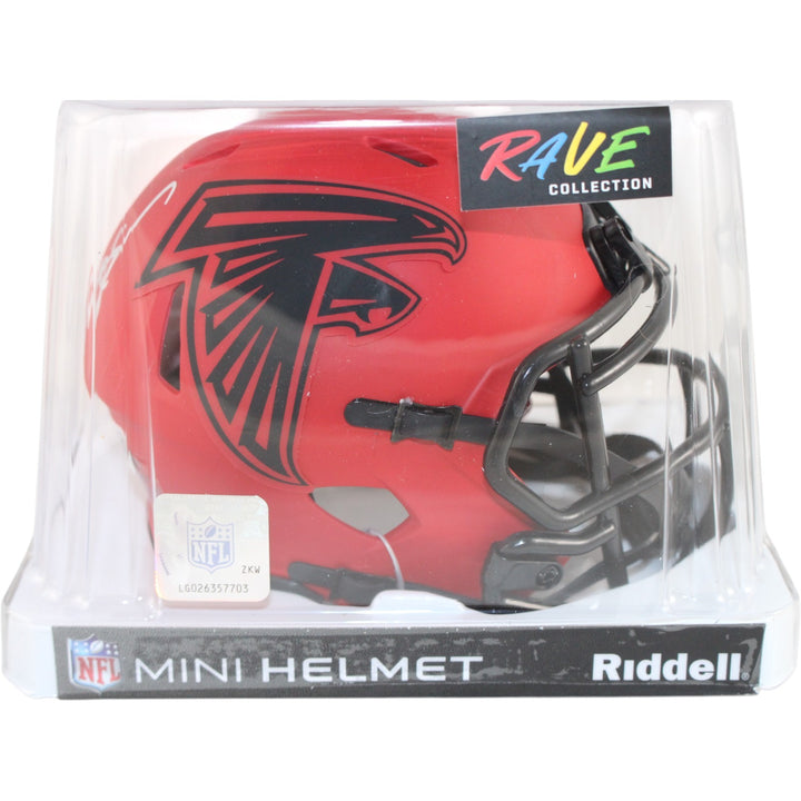 Deion Sanders Autographed Atlanta Falcons Rave Mini Helmet Beckett Witness 51736