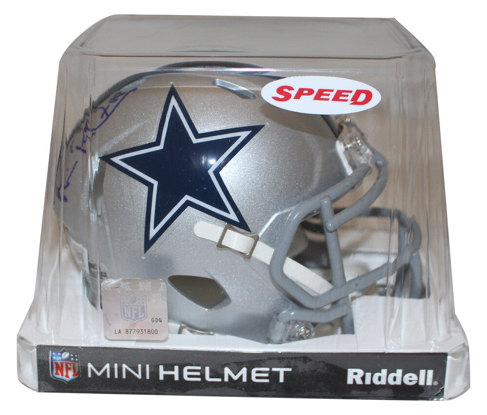Michael Irvin Autographed Dallas Cowboys Speed Mini Helmet Beckett 38885