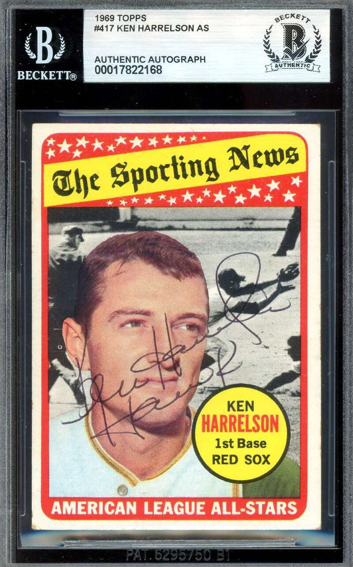 Ken Hawk Harrelson Beckett BAS Vintage Signed 1969 Topps All Star Autograph