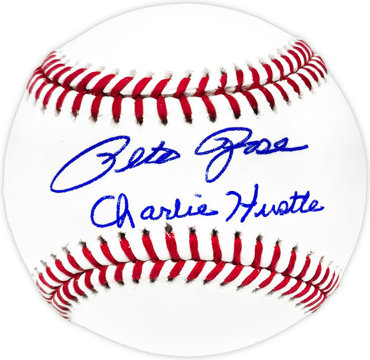 Pete Rose Signed MLB Baseball Cincinnati Reds "Charlie Hustle" JSA