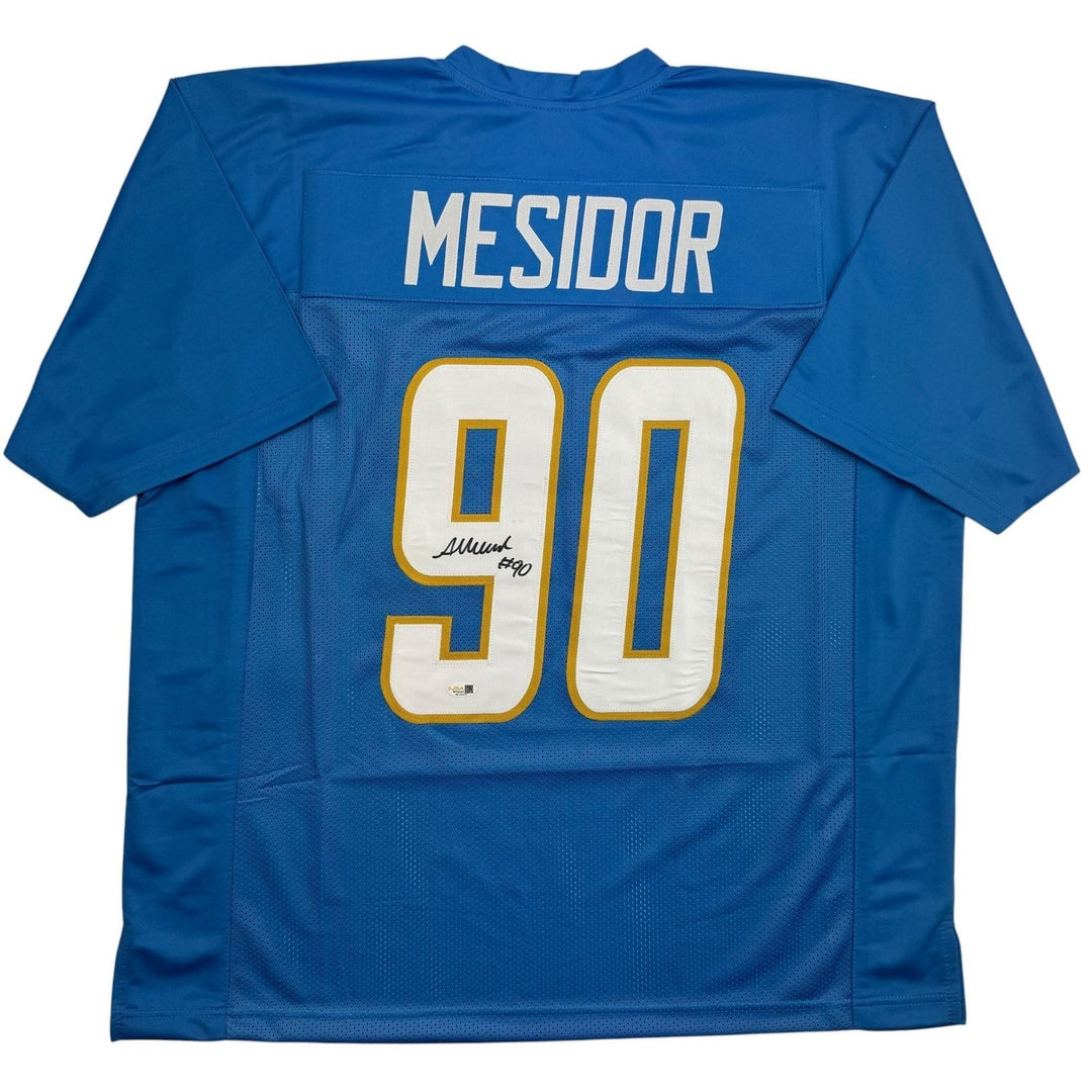 Autographed/Signed Akheem Mesidor Los Angeles Powder Blue Jersey JSA COA