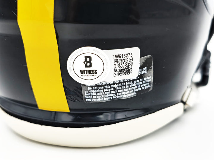 Terry Bradshaw Signed Pittsburgh Steelers Black Speed Mini Helmet Beckett Wit
