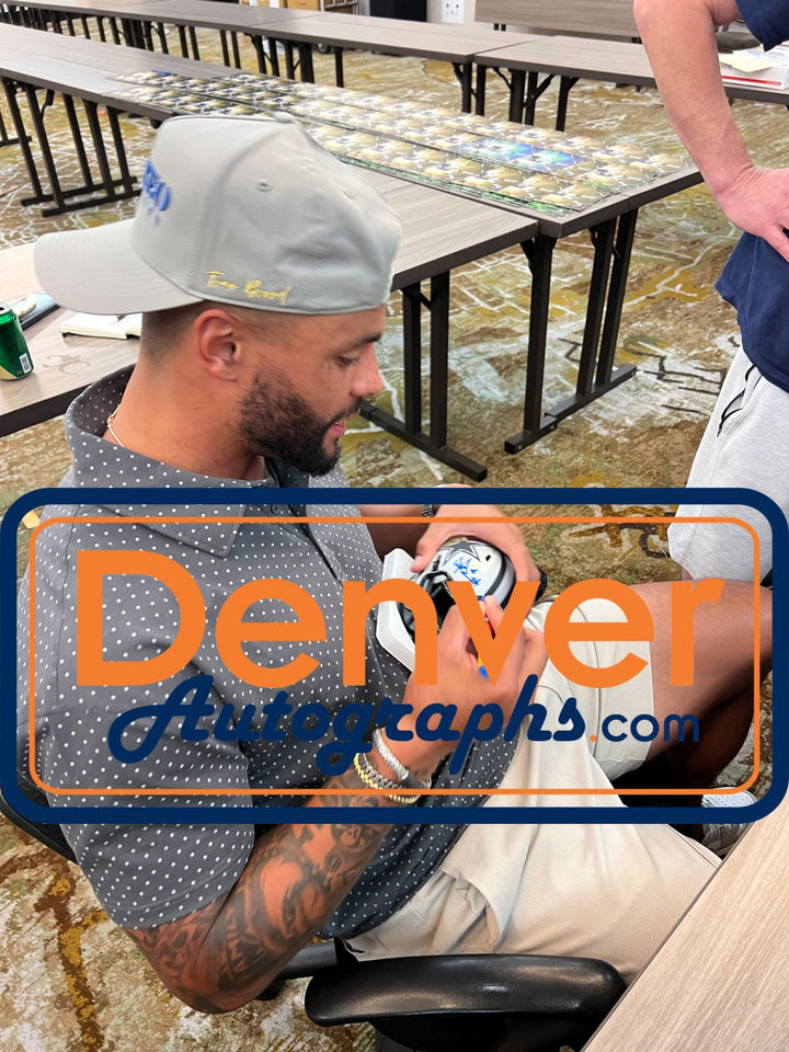 Dak Prescott Autographed Dallas Cowboys Mini Helmet Rave Beckett Witness 50881