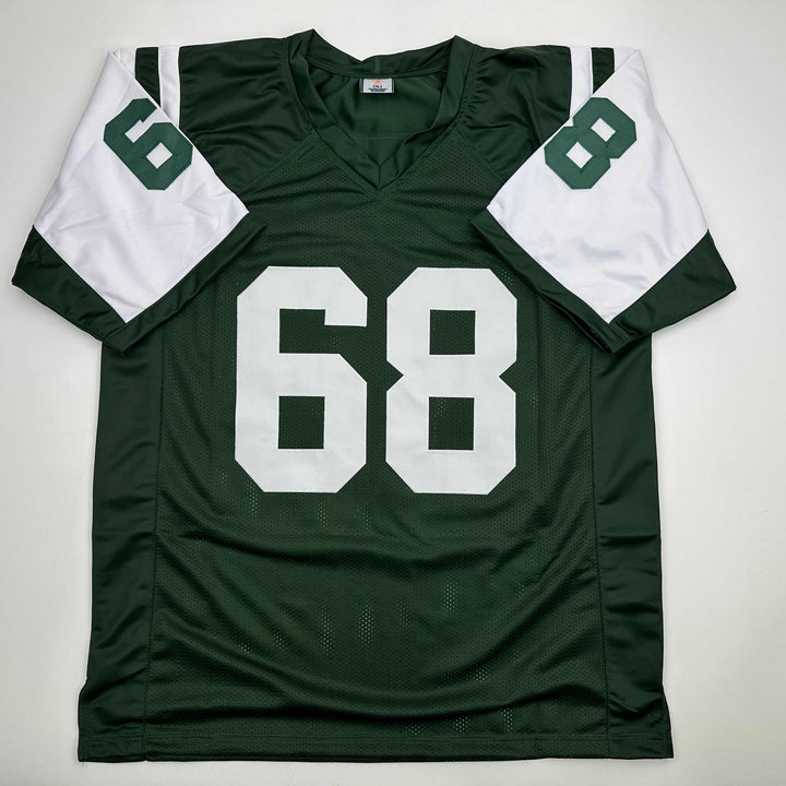 Autographed/Signed Kevin Mawae HOF 2019 New York Green Jersey Beckett COA