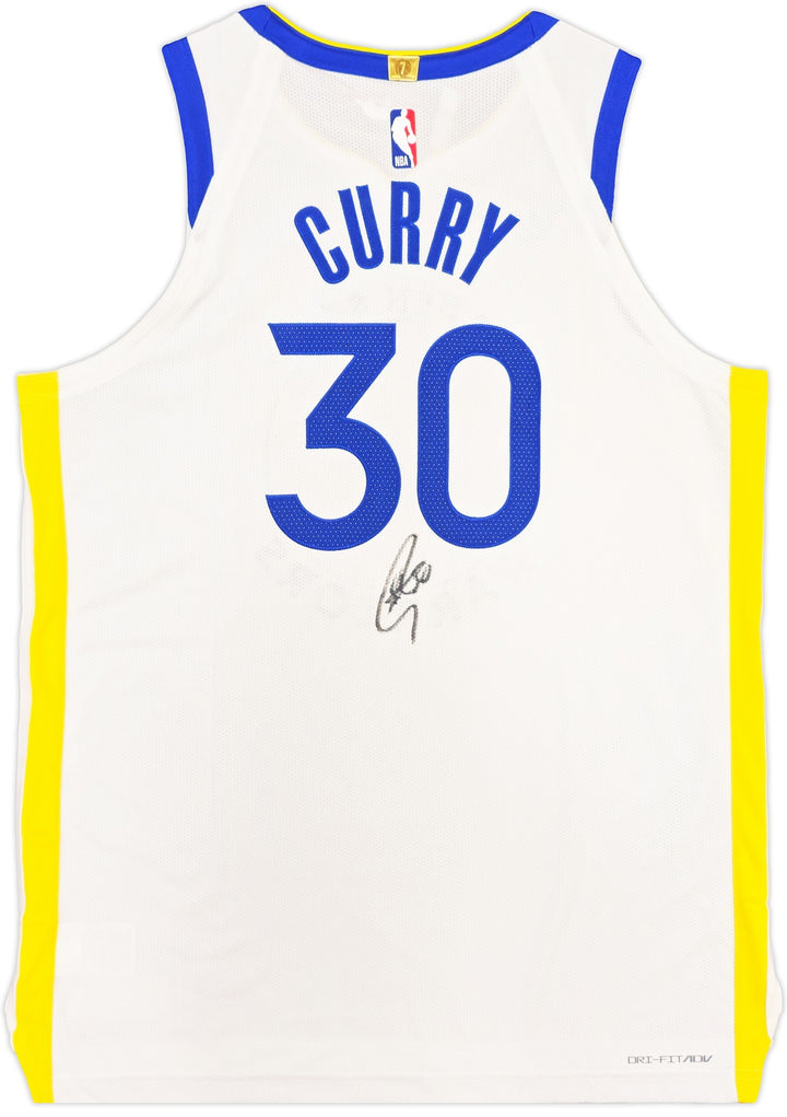 Warriors Stephen Curry Auto White Nike Authentic Association Jersey Sz 48 JSA