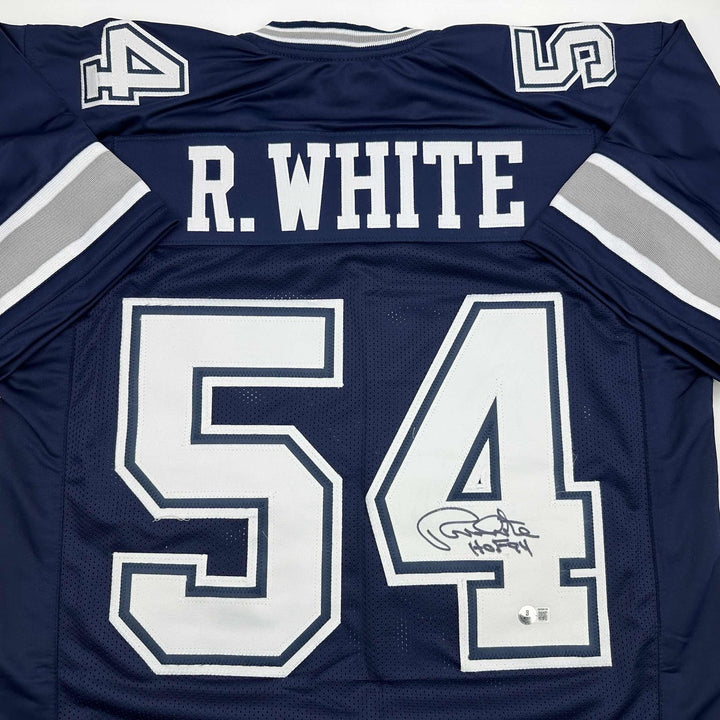 Autographed/Signed RANDY WHITE HOF 94 Dallas Blue Jersey JSA COA Auto