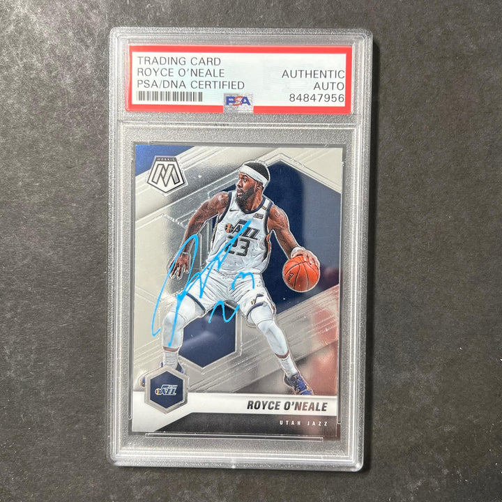 2020-21 Panini Mosaic #78 Royce O'Neale Signed Card AUTO PSA Slabbed Jazz