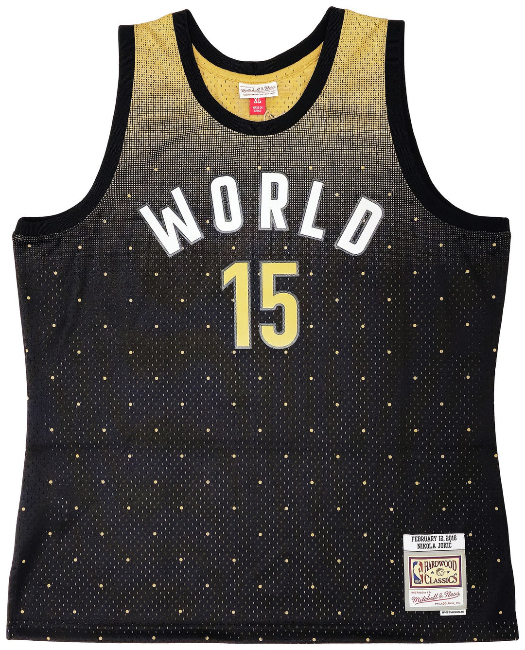 Nuggets Nikola Jokic Auto Black Mitchell Ness HWC Swingman 16 ASG Jersey XL JSA