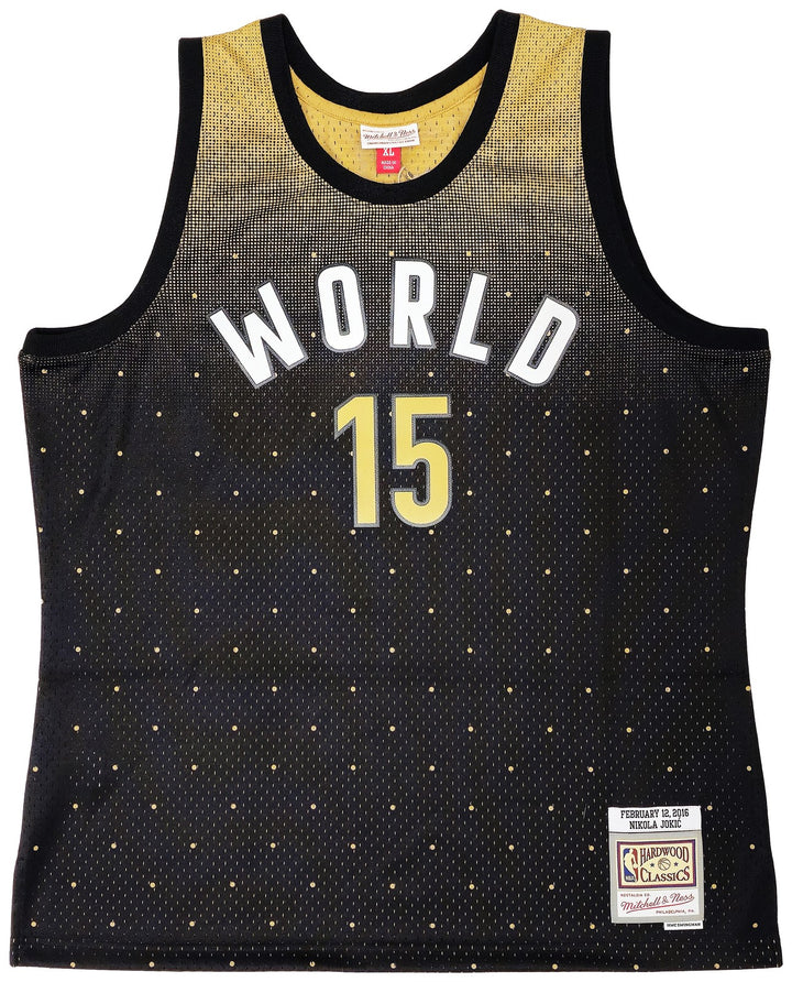 Nuggets Nikola Jokic Auto Black Mitchell Ness HWC Swingman 16 ASG Jersey XL JSA