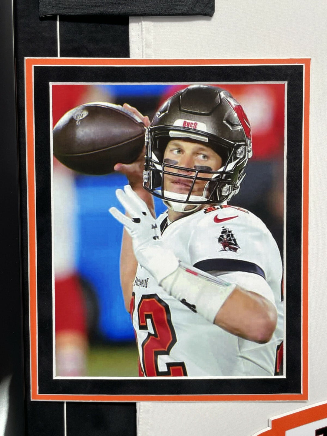 Tom Brady Autographed Tampa Bay Buccaneers Framed White Jersey Fanatics Signed