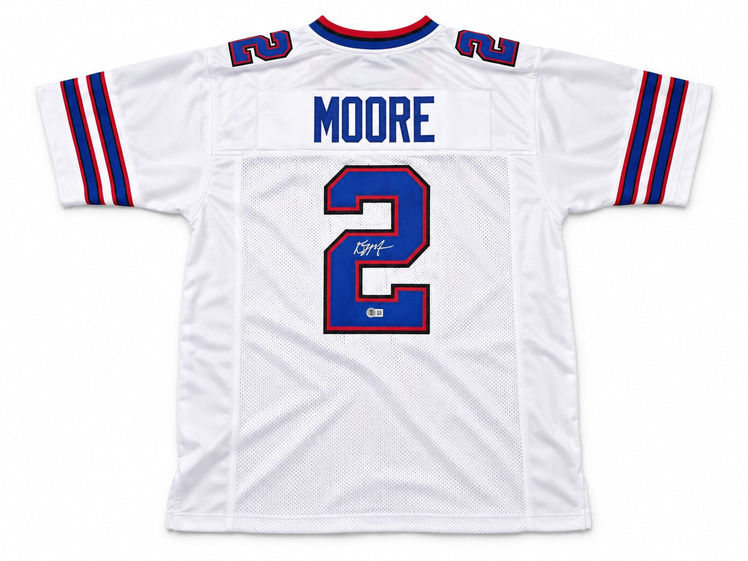 DJ Moore Signed Buffalo Bills White Custom Jersey Beckett BAS Witness