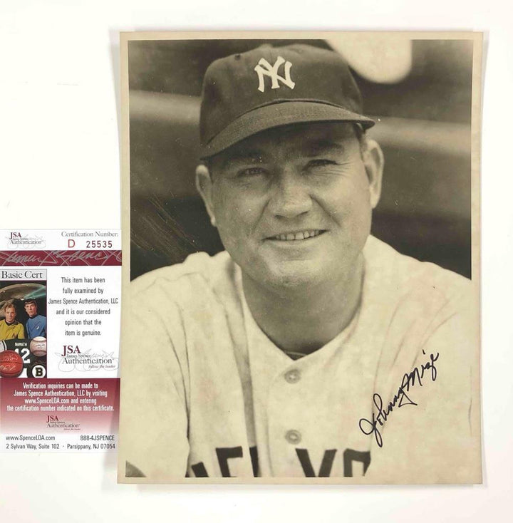 HOF Johnny Mize autograph New York Yankees signed vintage 8x10 photo JSA COA