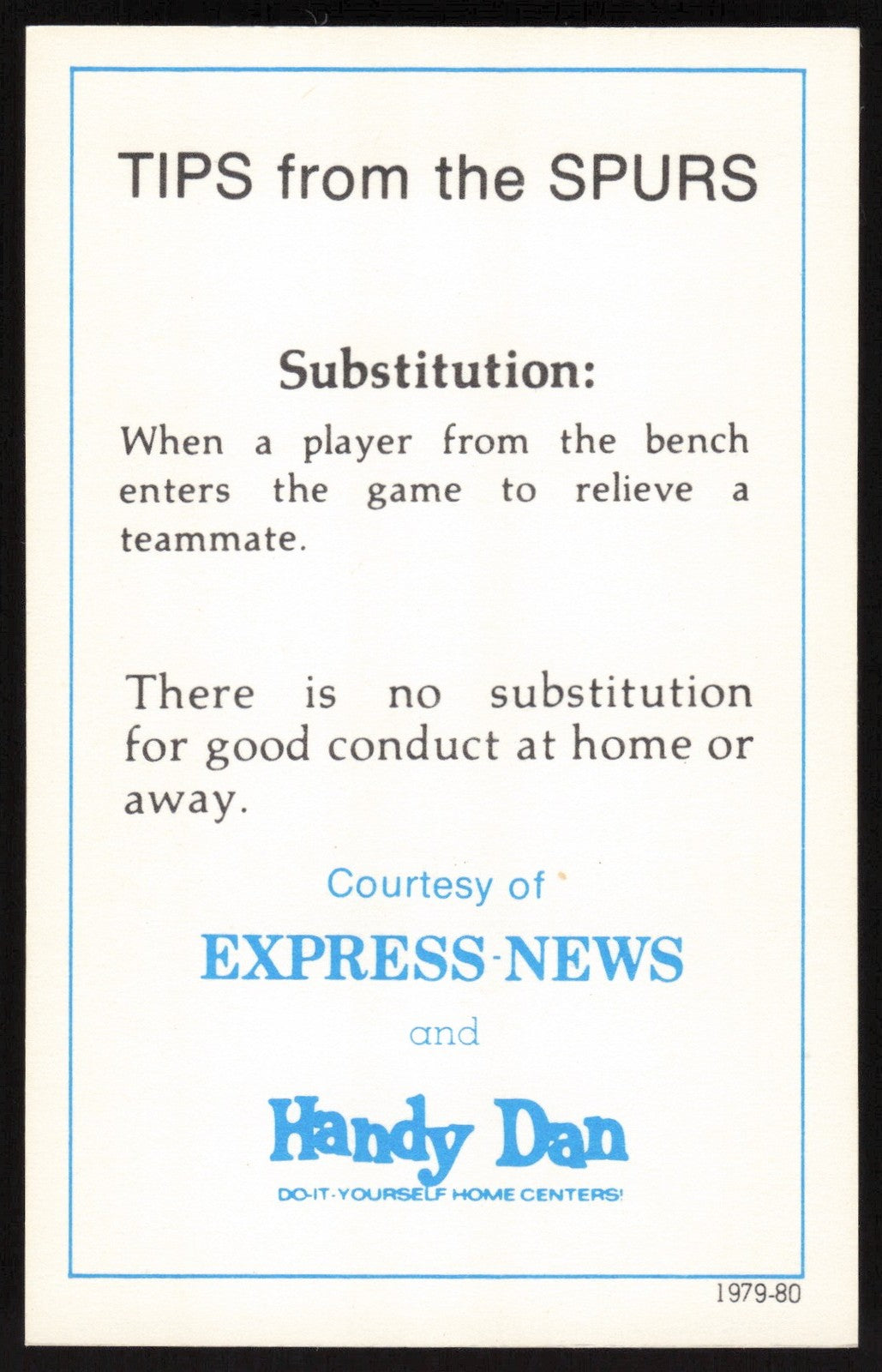 Larry Kenon Signed 1979-80 Express News Handy Dan Card San Antonio Spurs