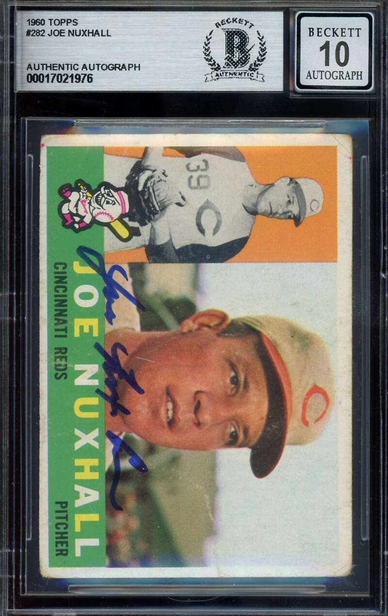 Joe Nuxhall Gem Mint 10 Beckett BAS Signed 1960 Topps Autograph