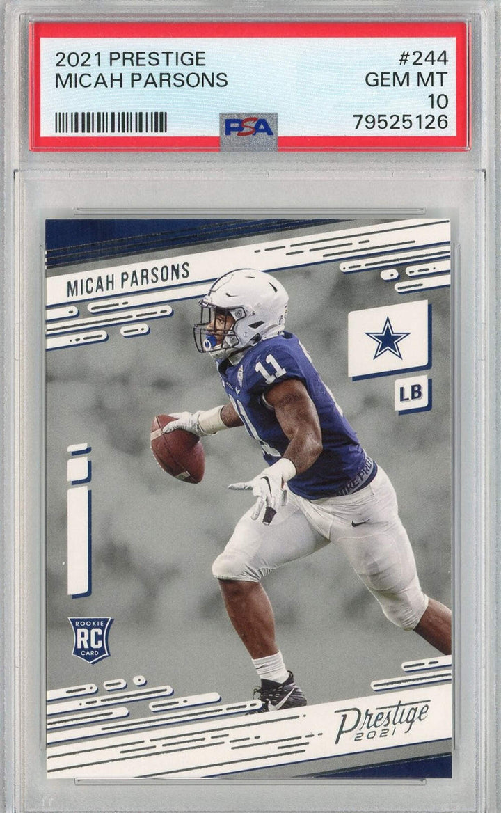 Graded 2021 Panini Prestige Micah Parsons #244 Rookie RC Football Card PSA 10