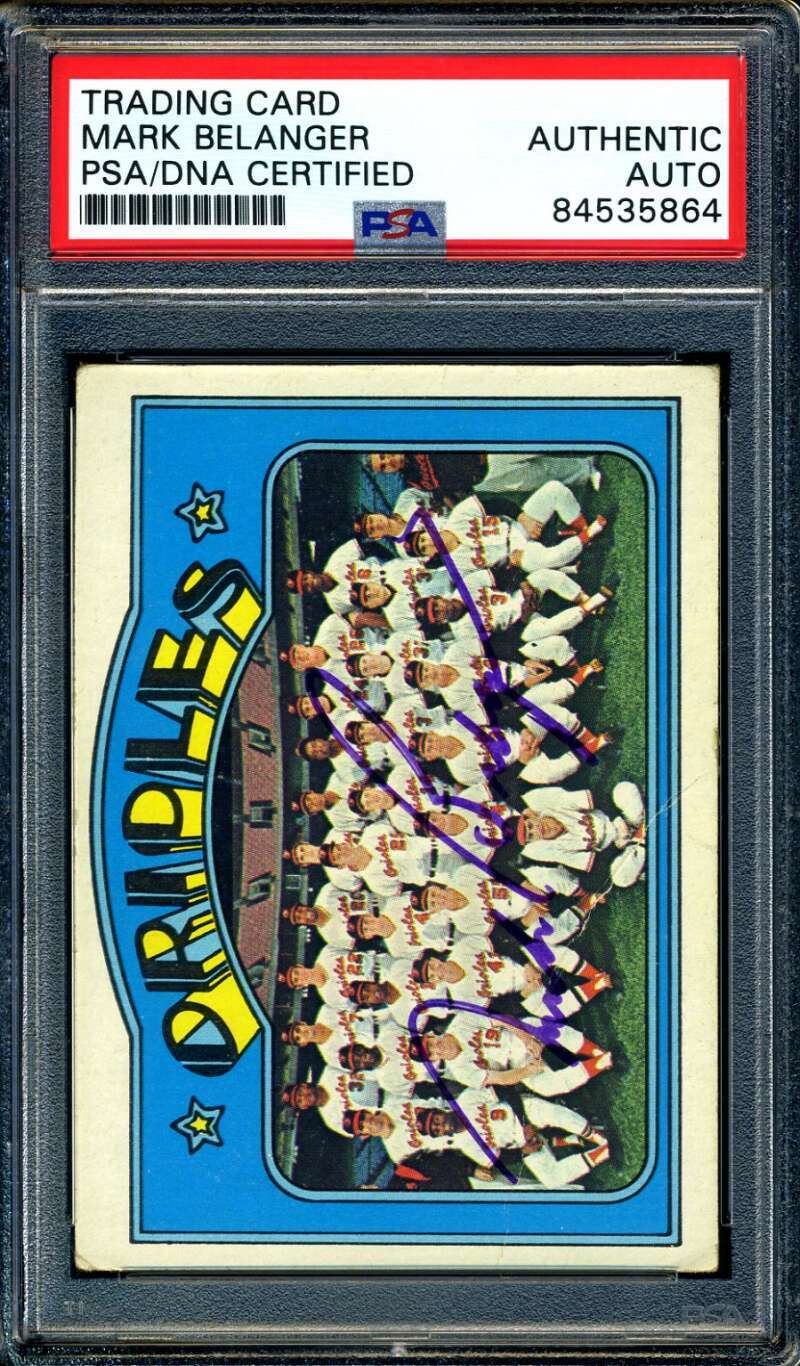 Mark Belanger PSA DNA Cert Signed 1972 Topps Hi Number Autograph
