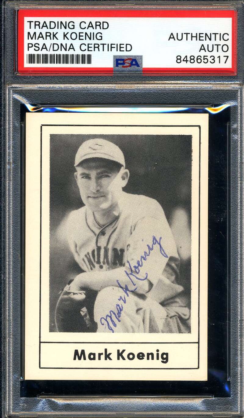 Mark Koenig PSA DNA Signed 1978 Grand Slam Autograph