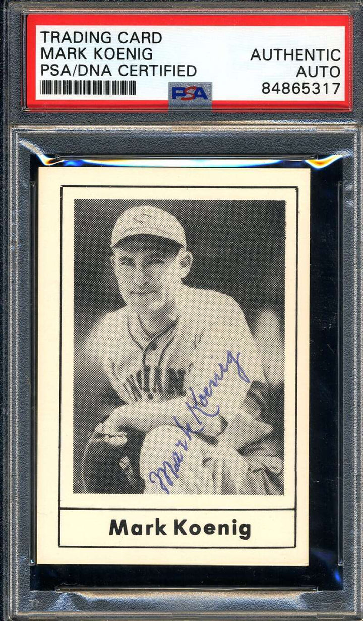 Mark Koenig PSA DNA Signed 1978 Grand Slam Autograph