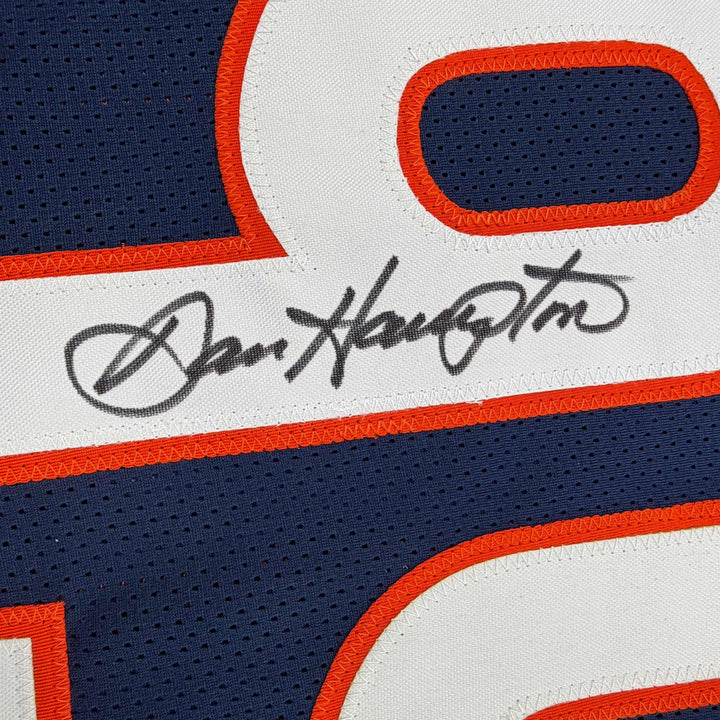Autographed/Signed Dan Hampton HOF 2002 Chicago Blue Jersey Beckett BAS COA