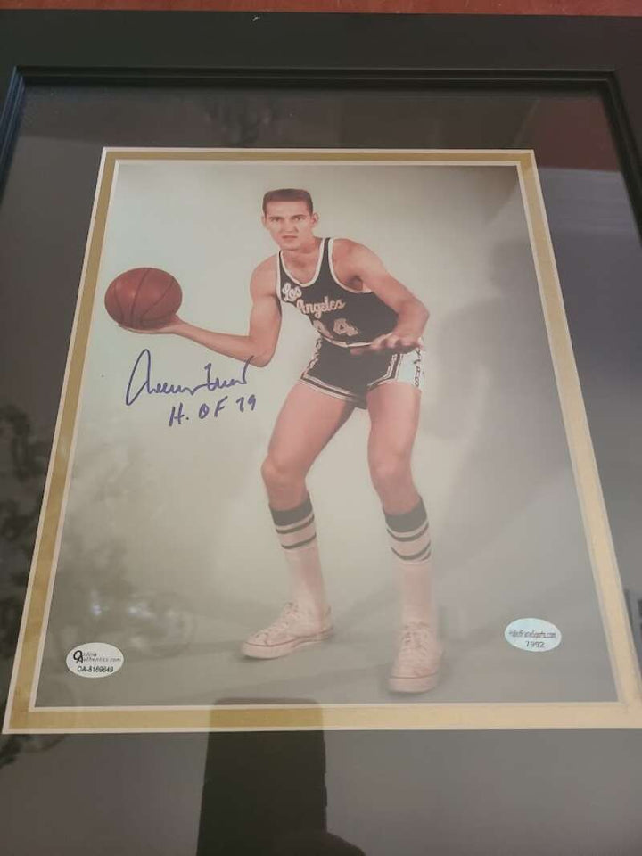 Jerry West JSA Coa Signed  8x10 Lakers Photo Matted & Framed Autograph