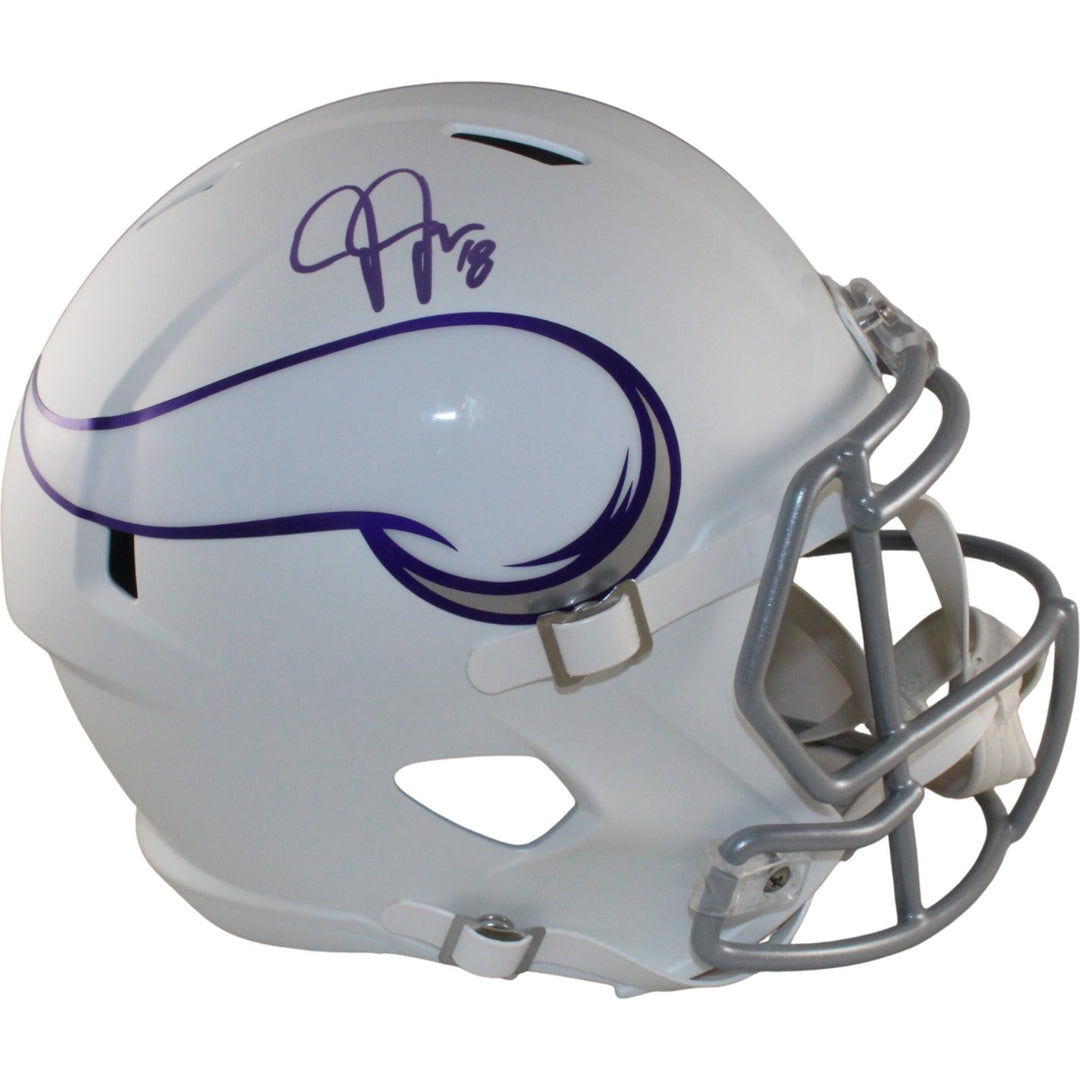 Justin Jefferson Autographed Minnesota Vikings F/S 2024 ALT Helmet Beckett 57903