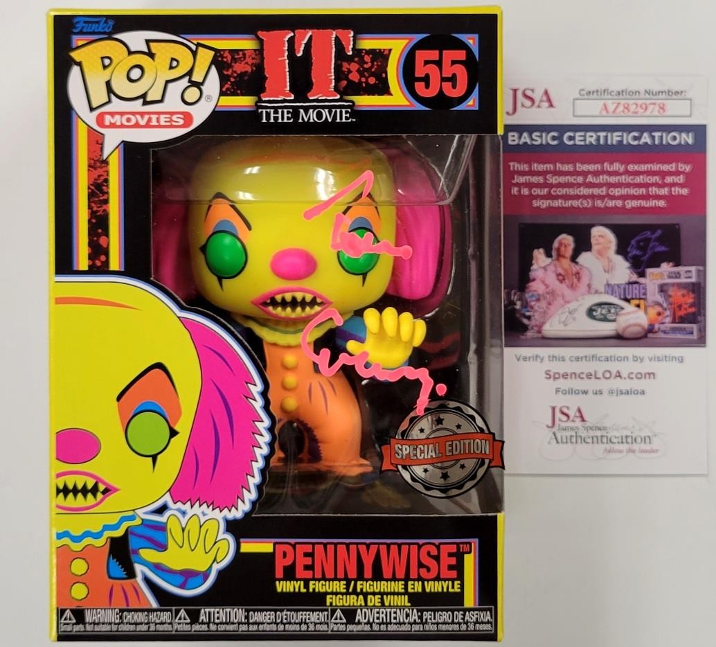 Tim Curry signed Pennywise IT Blacklight Funko Pop! 55 autograph ~ JSA