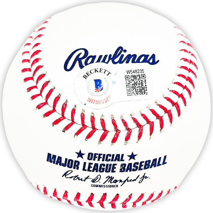Michael Busch Signed Baseball Chicago Cubs Beckett BAS Witness