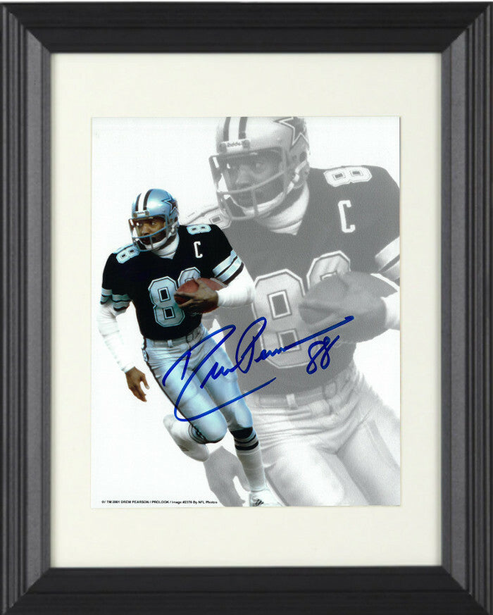 Drew Pearson signed Dallas Cowboys NFL 8x10 Photo Custom Framed w/ #88 - JSA