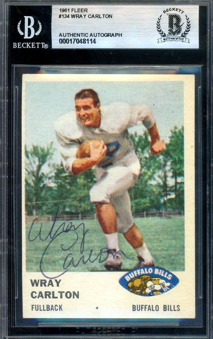 Wray Carlton Beckett BAS Signed 1961 Fleer Rookie Autograph