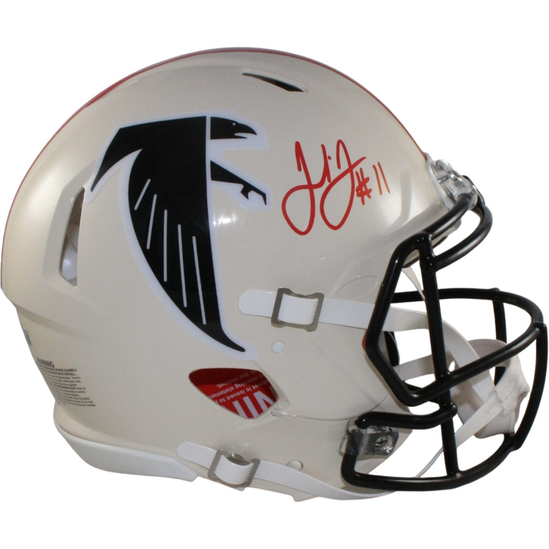Julio Jones Autographed Atlanta Falcons Authentic Retro Helmet Beckett WIT 56448