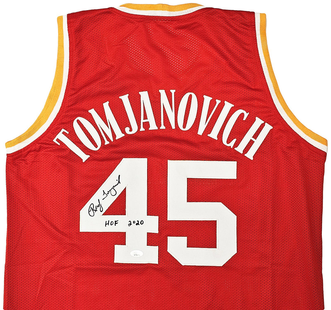 Houston Rockets Rudy Tomjanovich Signed Red Jersey "HOF 2020" JSA