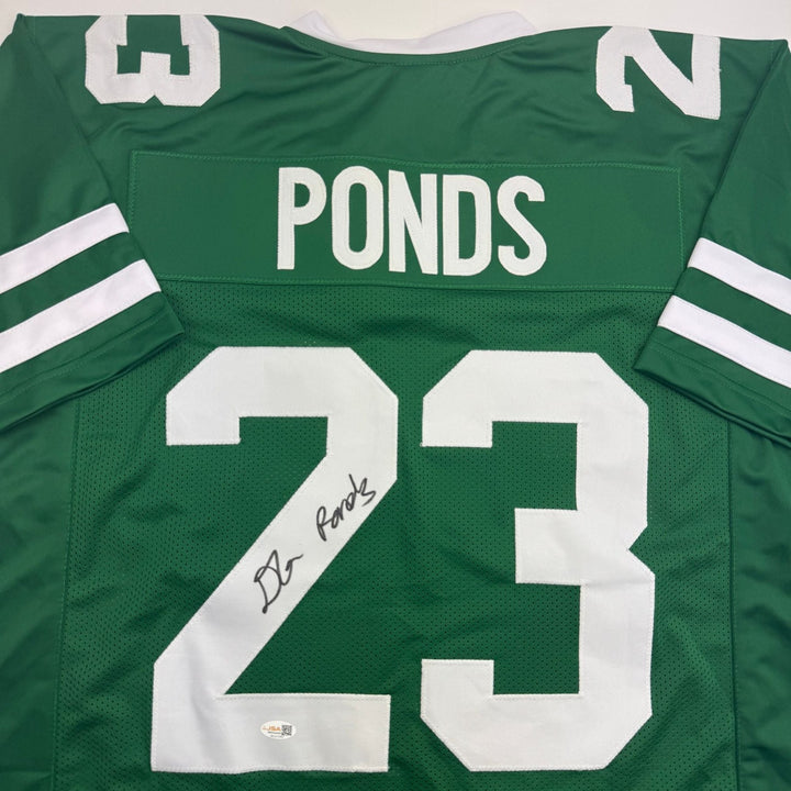 Autographed/Signed D'Angelo Ponds New York Green Football Jersey JSA COA