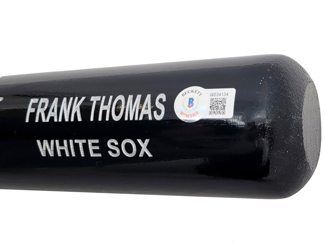 Frank Thomas Signed Black & Grey Rawlings Game Model Bat White Sox Beckett Wit