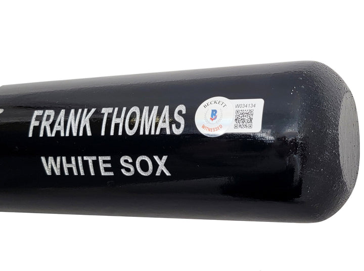 Frank Thomas Signed Black & Grey Rawlings Game Model Bat White Sox Beckett Wit