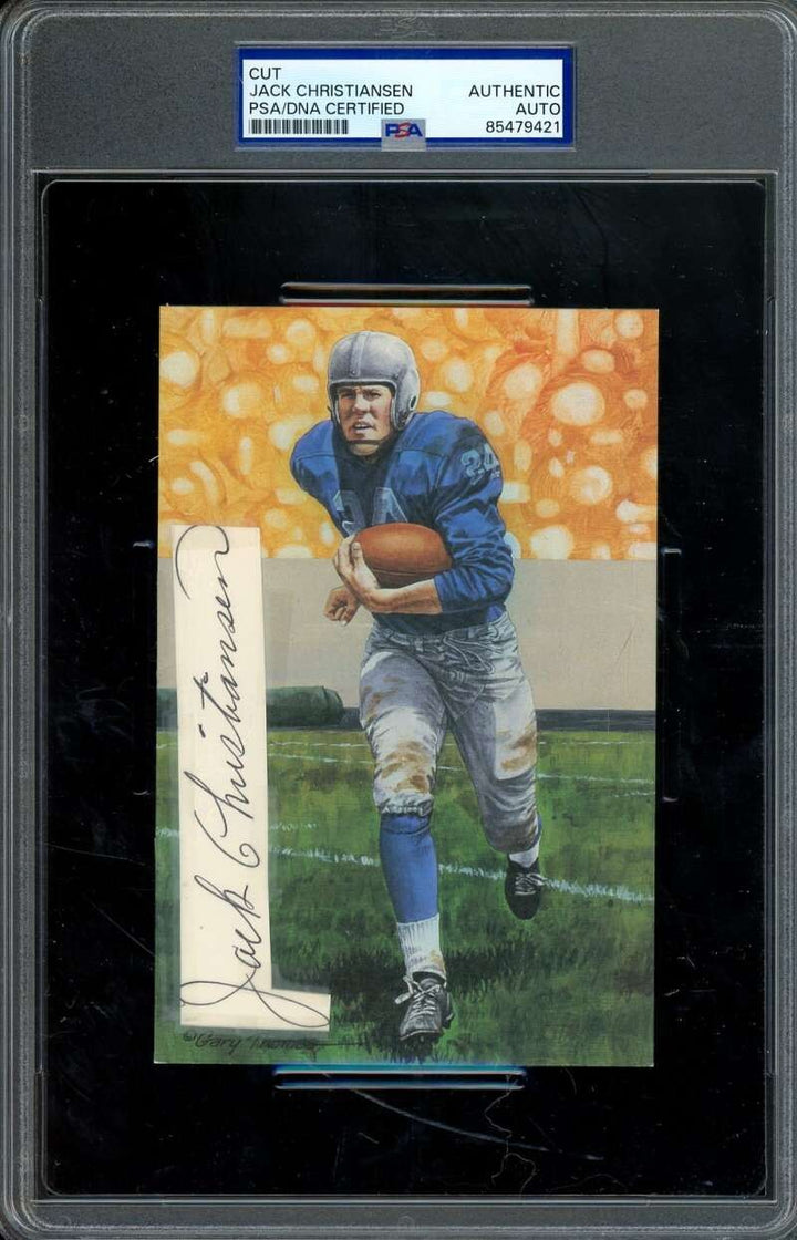 Jack Christiansen PSA DNA Signed Goal Line Art Card Cut GLAC Autograph