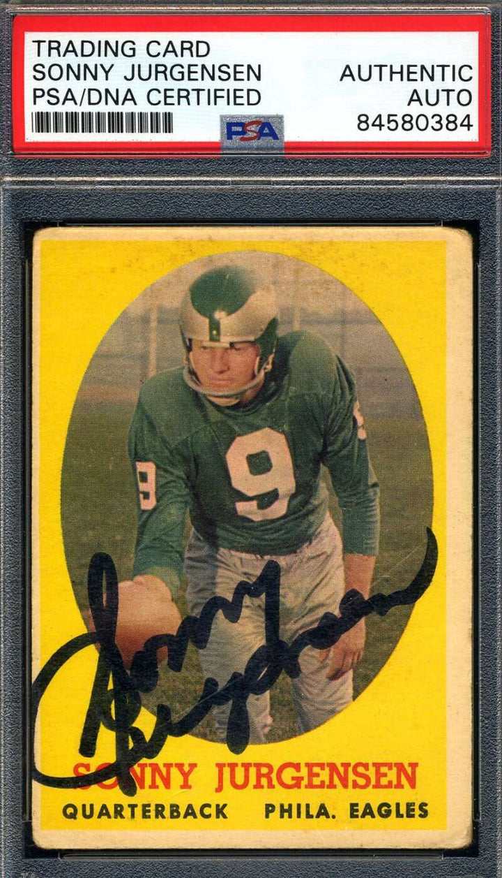 Sonny Jurgensen PSA DNA Coa Signed 1958 Topps Rookie Autograph