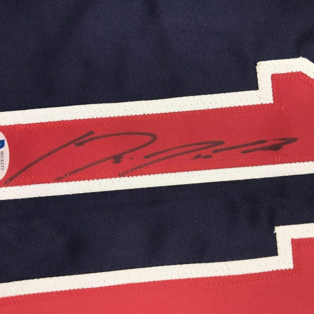 Autographed/Signed Jose Ramirez Cleveland Blue Jersey Beckett BAS COA