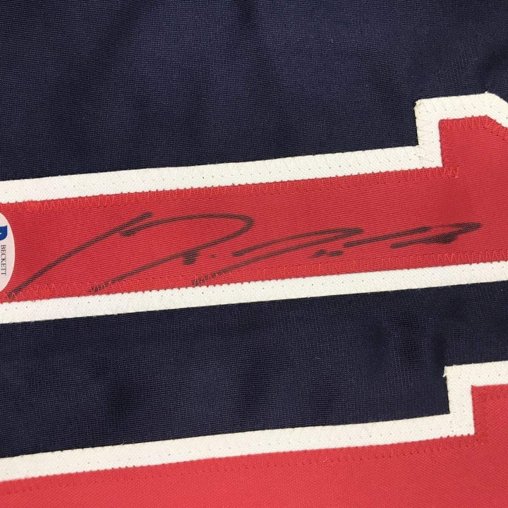Autographed/Signed Jose Ramirez Cleveland Blue Jersey Beckett BAS COA