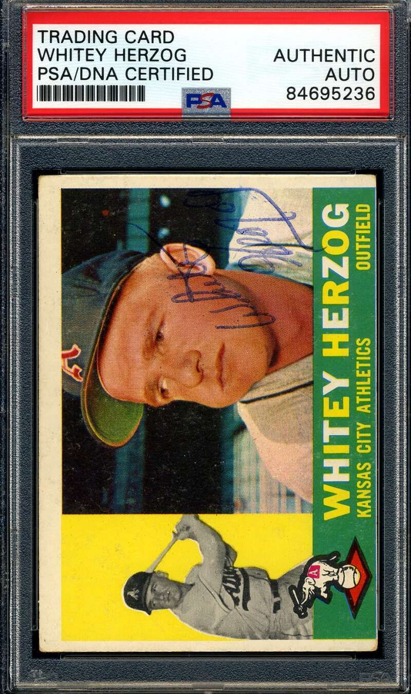 Whitey Herzog PSA DNA Signed 1960 Topps Autographed