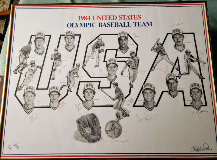 1984 Usa Olympic Team Psa Dna Autograph 18x24 Litho Photo  Hand Signed By 20