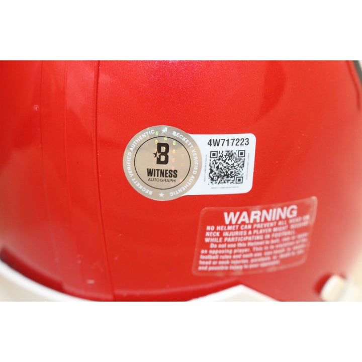 Tony Gonzalez Autographed Kansas City Chiefs VSR4 Mini Helmet HOF Beckett 56416