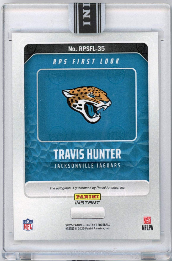 2025 Panini Instant NFL Travis Hunter #35 RPS First Look Auto RC Football Card