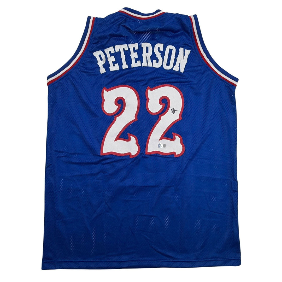 Autographed/Signed Darryn Peterson Kansas Blue Jersey Beckett BAS COA