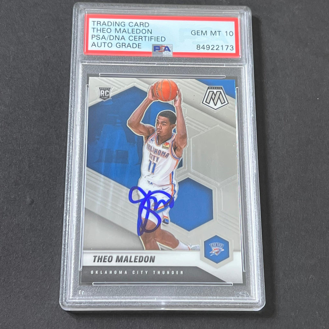 2020-21 Panini Mosaic #218 Theo Maledon Signed Card AUTO 10 PSA Slabbed RC