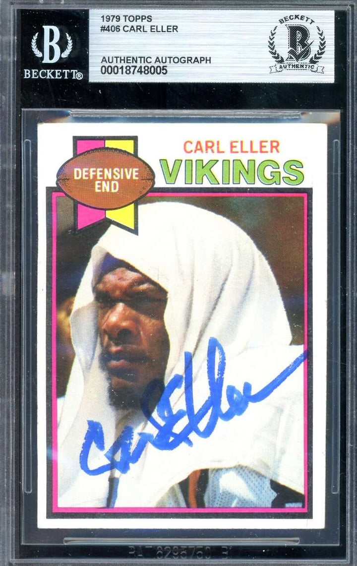 Carl Eller Beckett BAS Signed 1979 Topps Autograph Vikings