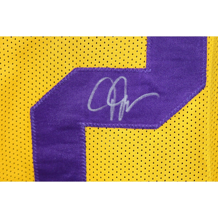 Justin Jefferson Autographed College Style XL Yellow Jersey Beckett WIT 57922