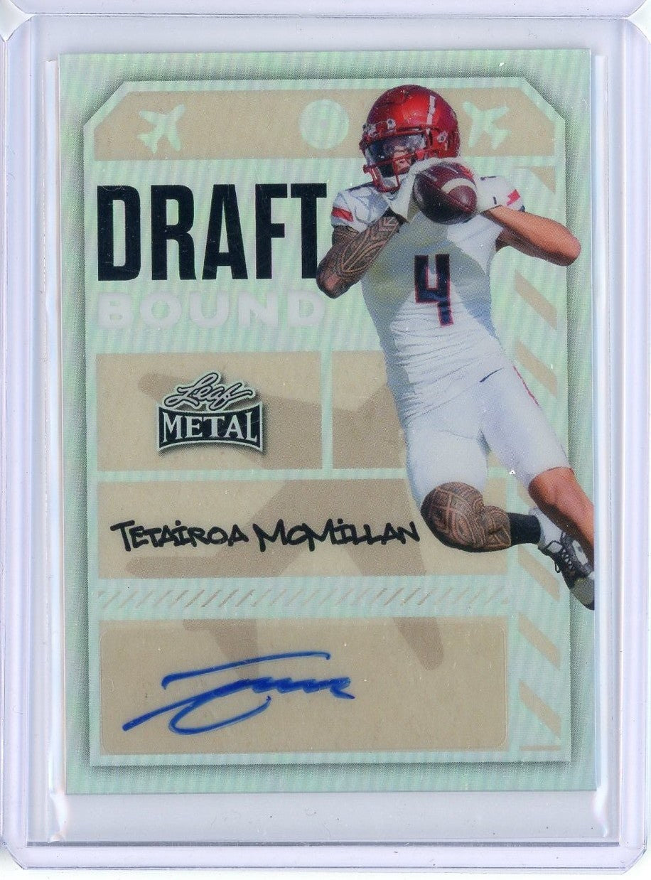 2025 Leaf Metal Tetairoa McMillan #TM1 Draft Bound Silver /63 RC Card