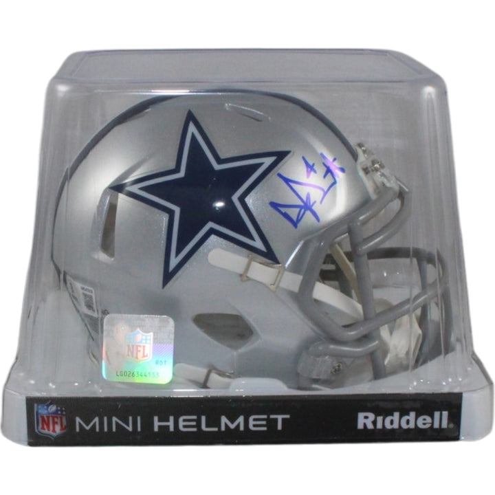 Dak Prescott Autographed/Signed Dallas Cowboys Mini Helmet Beckett 56313