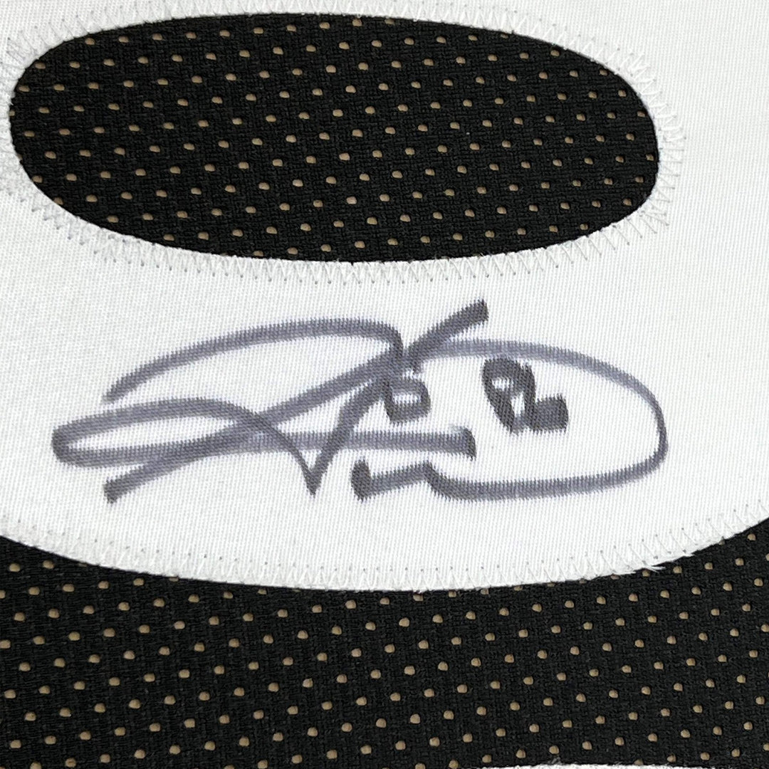 FRAMED Autographed/Signed HINES WARD 33x42 Pittsburgh Black Jersey JSA COA Auto